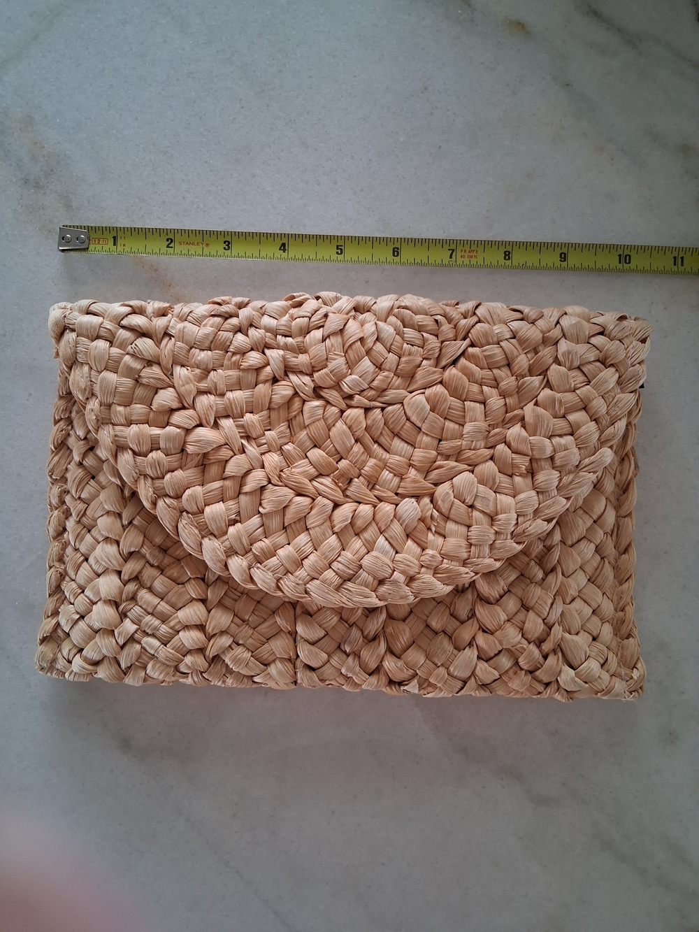 Woven Straw Clutch Bag in Natural